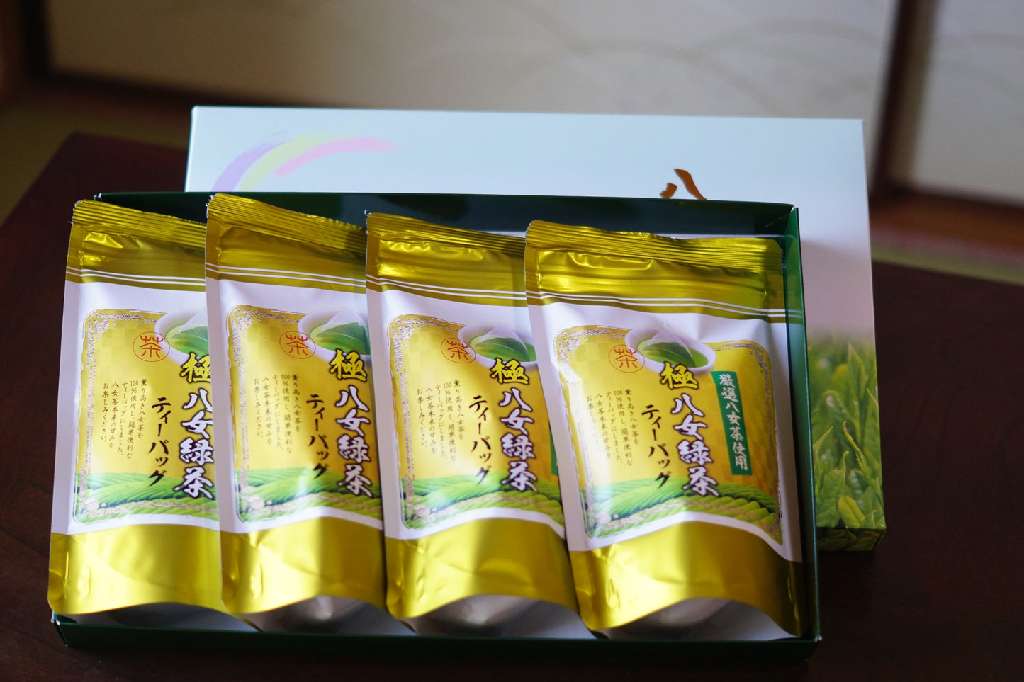 【福岡県連】西村園茶舗ナンバー1八女茶ブレンド4本入りティーパック贈答用包装【(5g×20)×4袋】