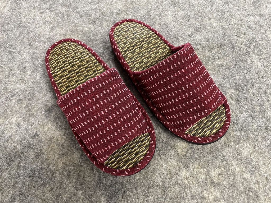 国産い草スリッパ しずく 25.0~27.0cm カラー:レッド