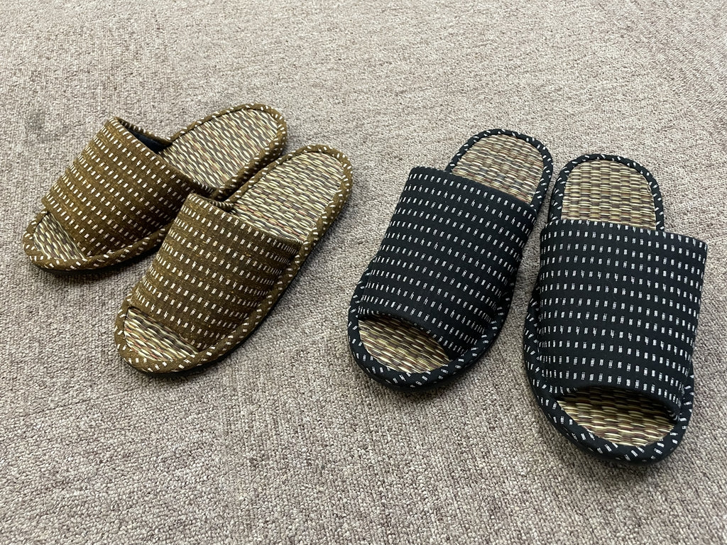 国産い草スリッパ しずく 25.0~27.0cm カラー:ブラック